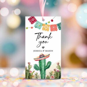 2 editable cactus fiesta favor tags fiesta thank you tag mexican muchas gracias bridal shower succulent couples watercolor corjl template 0404 1