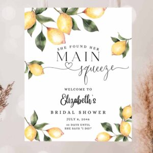 2 editable citrus lemon bridal shower welcome sign rustic she found her main squeeze welcome sign printable template 1