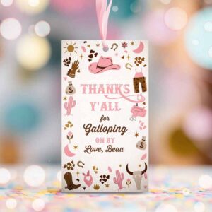 2 editable cowgirl birthday luggage favor tags wild west cowgirl rodeo birthday party southwestern ranch birthday decor instant download u8 1