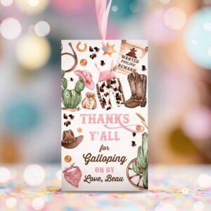 2 editable cowgirl birthday party luggage favor tag wild west cowgirl rodeo birthday party southwestern ranch party instant download qw 1