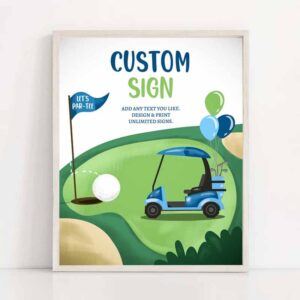 2 editable custom sign golf birthday party sign hole in one birthday par tee golf table sign decoration 8x10 instant download printable 0405 1