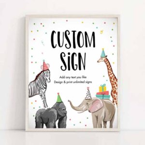 2 editable custom sign party animals sign wild one animals decor zoo safari animals table sign decoration 8x10 instant download printable 0142 1
