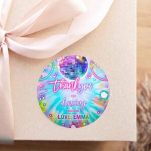 2 editable dance birthday party circle square tags tie dye dance glow neon dance party favors disco dance party instant editable file y1 1