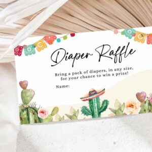 2 editable diaper raffle ticket cactus fiesta baby shower diaper game succulent diaper ticket watercolor game corjl template printable 0404 1