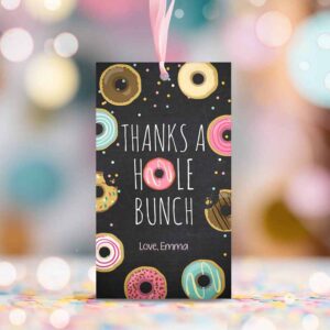2 editable donut favor tags tag donut birthday donut thank you tags a hole bunch birthday girl pink donut tags template printable corjl 0050 1