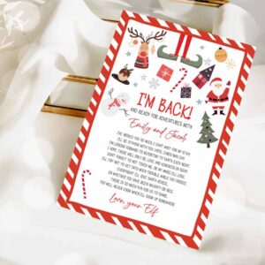 2 editable elf arrival christmas letter return letter christmas elf im back elf welcome christmas elf letter from your elf printable template 0496 1