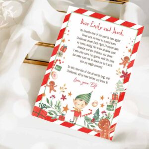 2 editable elf arrival letter return letter christmas elf im back elf welcome christmas elf letter from your elf printable template 0358 1