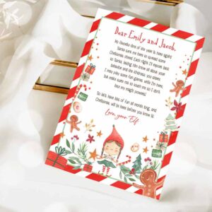 2 editable elf arrival letter return letter christmas party elf im back elf welcome christmas elf letter from your elf printable template 0358 1
