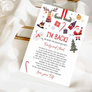 2 editable elf arrival letter return letter christmas party elf im back elf welcome christmas elf letter from your elf printable template 0496 1