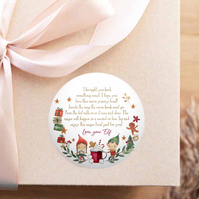 2 Editable Elf Hot Chocolate Bomb Party Tag Bomb Instructions Cocoa Favor Tags Elf Party Christmas Elves Visit Elf Birthday Digital PRINTABLE 0358