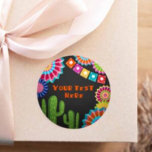 2 editable fiesta cactus thank you favor tags round squared baby shower birthday bridal shower stickers succulent mexican corjl template 0236 1