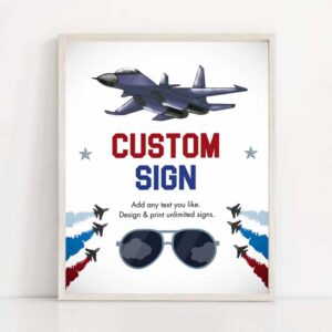 2 editable fighter pilot birthday airplane custom sign fighter jet pilot birthday sign top one boy jet 8x10 download printable corjl 0469 1