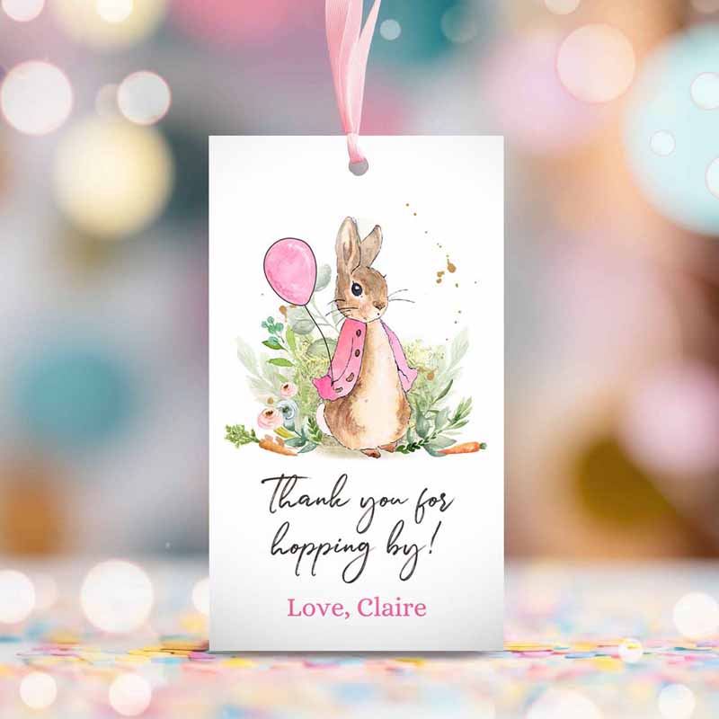 2 editable flopsy bunny favor tag tags bunny thank you tags girl birthday labels thanks hopping by printable instant download corjl template 0351 1