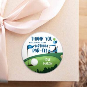 2 editable golf favor tag golf thank you par tee stickers golfing birthday hole in one 1st birthday boy gift tag download corjl template 0405 1