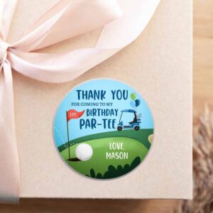 2 editable golf favor tags golf thank you par tee stickers golfing birthday hole in one 1st birthday boy gift tag download corjl template 0405 1