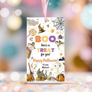 2 editable halloween favor tags boo gift tag costume party trick or treat favor tags ghost treat tag download printable corjl 0261 0475 1