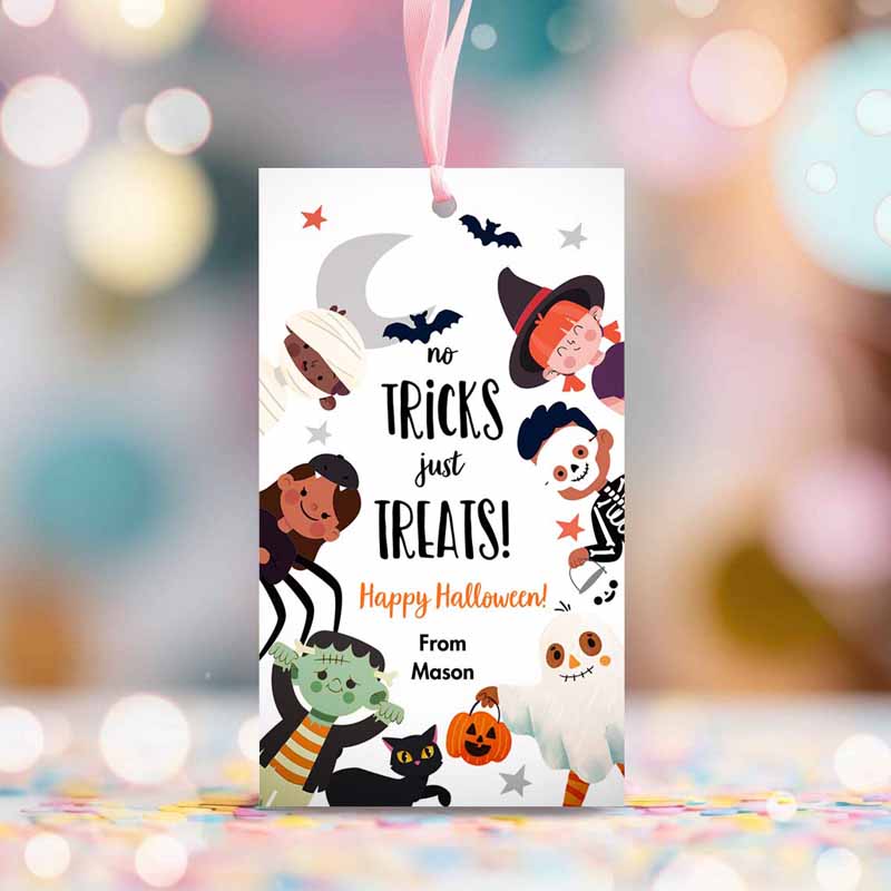 2 editable halloween gift tag no trick just treats halloween treat tag trick or treat favor tags kids download template corjl 0261 0473 0009 1