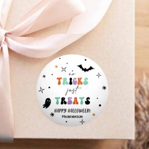 2 editable halloween gift tag no tricks just treats halloween treat tag trick or treat favor tags kids download printable template corjl 0261 1