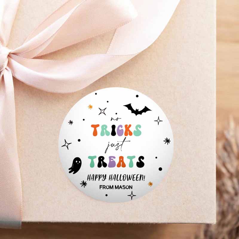 2 editable halloween gift tag no tricks just treats halloween treat tag trick or treat favor tags kids download printable template corjl 0261 1