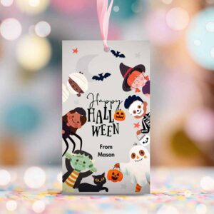 2 editable happy halloween gift tag trick or treat favor tags ghost treat tag personalized download printable template corjl 0261 0009 1