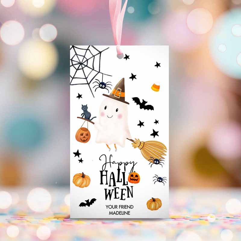 2 editable happy halloween gift tags trick or treat favor tags ghost treat tag personalized download printable template corjl 0261 0479 0009 1