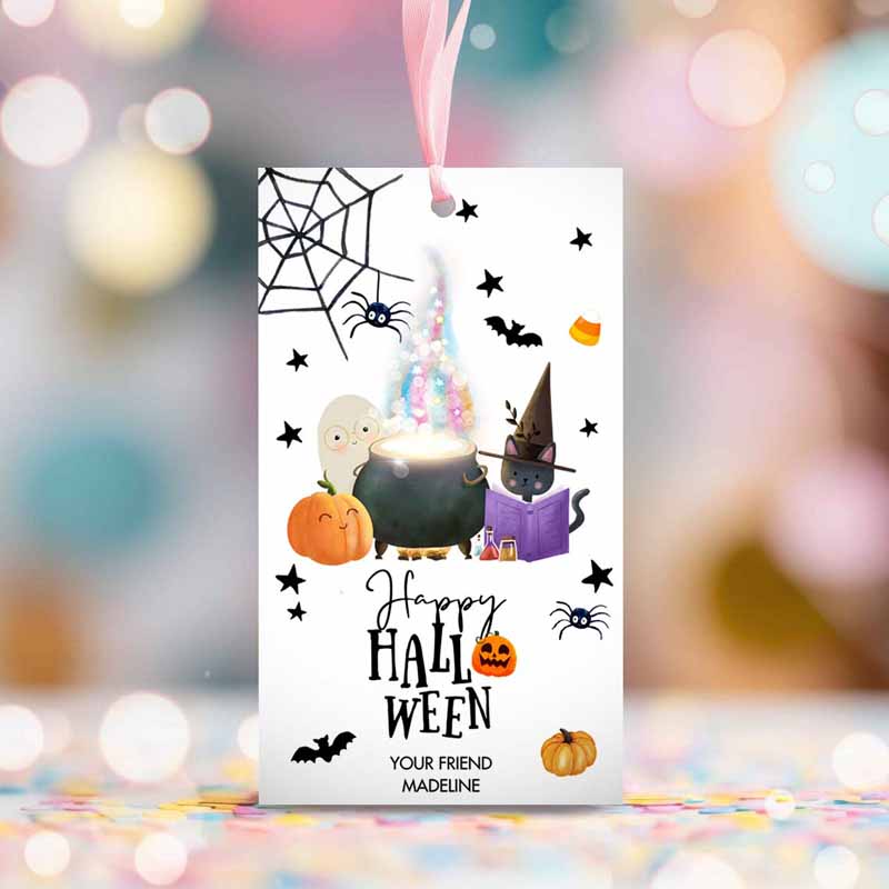 2 editable happy halloween gift tags trick or treat favor tags ghost treat tag personalized download printable template corjl 0261 0480 0009 1