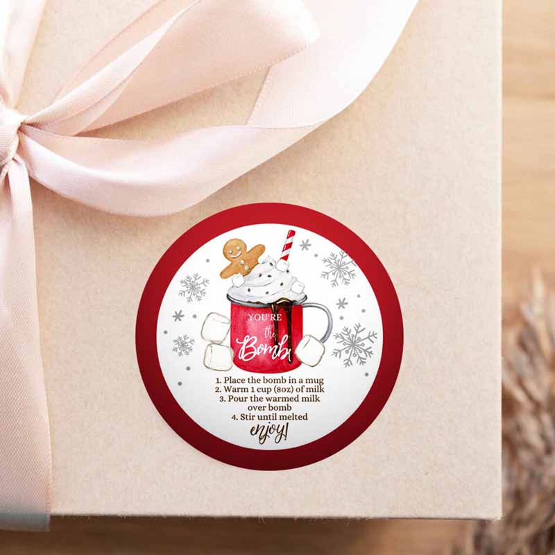 2 Editable Hot Chocolate Bomb Tags Bomb Instructions Cookies and Cocoa Favor Tags Winter Christmas Youre The Bomb Digital PRINTABLE 0358
