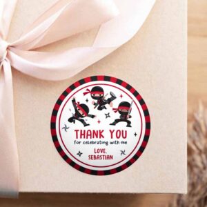 2 editable ninja birthday party circle square favor tags karate birthday warrior birthday party martial arts ninja party instant download cr4 1