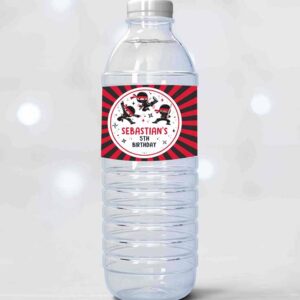 2 editable ninja birthday party water bottle labels karate birthday wraps warrior birthday party martial arts ninja party instant download cr4 1
