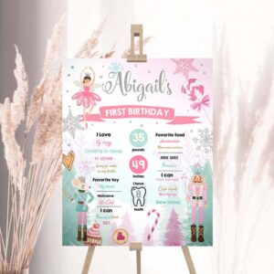 2 editable nutcracker birthday milestone sign girl first birthday 1st birthday land of sweets milestone board corjl template printable 0352 1