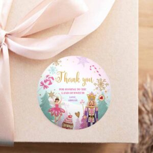 2 editable nutcracker favor tags nutcracker birthday land of sweets thank you tag sugar plum fairy christmas winter pink gold girl corjl 0352 1