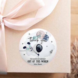 2 editable outer space favor tags astronaut birthday thank you sticker blue boy gift trip out of world planets template corjl printable 0366 1