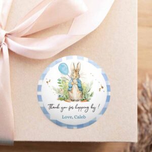 2 editable peter rabbit favor tag bunny thank you tags round boy birthday labels thanks hopping by printable download corjl template 0351 1