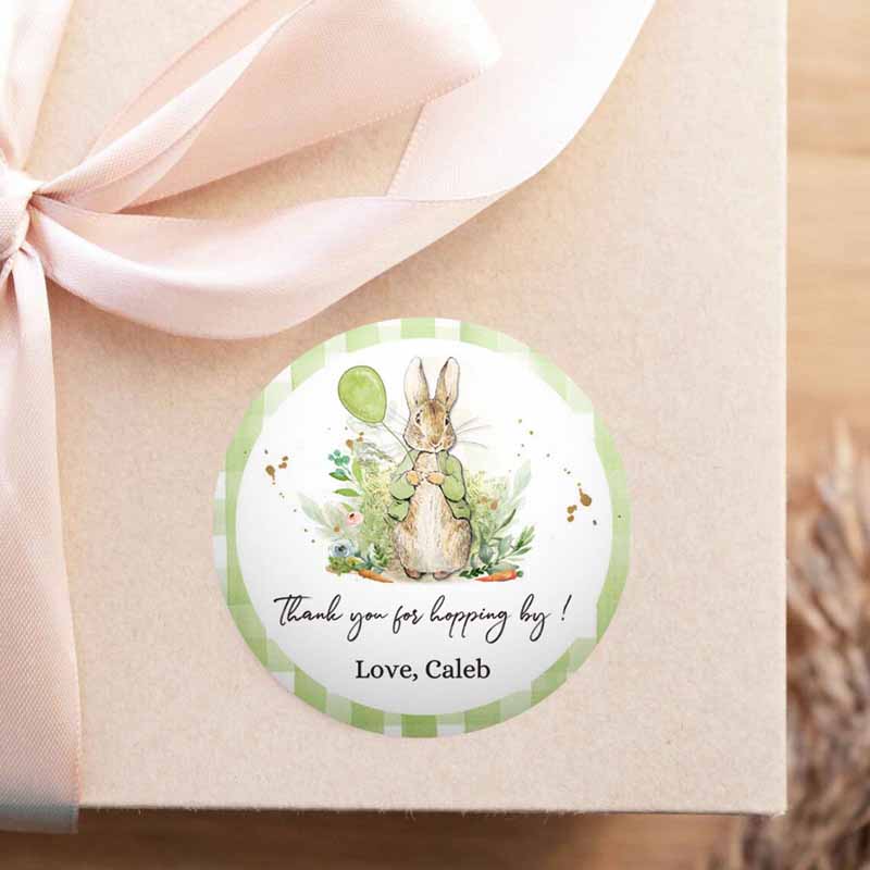 2 editable peter rabbit favor tags bunny thank you tags round boy birthday labels thanks hopping by printable download corjl template 0351 1