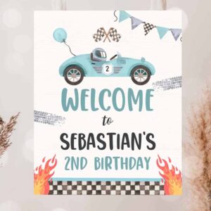 2 editable race car welcome sign two fast birthday party welcome sign race car 2nd birthdaygrowing up two fast party instant download e5 1