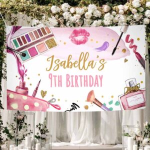 2 editable spa party backdrop banner glamour birthday girl pink glam party spa birthday decor pamper download corjl template printable 0420 1