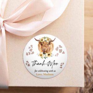2 editable sunflower cow birthday party favor tags holy cow im one birthday summer floral farm cow birthday party favors instant download qs 1