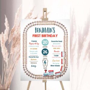 2 editable train birthday milestones sign vintage train party boy 1st birthday railroad transportation red blue template printable corjl 0149 1