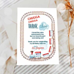 2 editable train thank you card railroad birthday boy railroad thank you card vintage train birthday printable instant download corjl 0149 1
