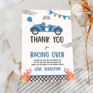 2 editable two fast birthday thank you card blue race car thank you cards race car growing up two fast birthday party instant download db5 1