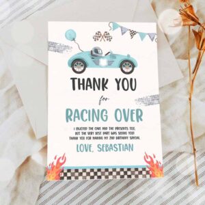 2 editable two fast birthday thank you card blue race car thank you cards race car two fast 2 birthday 2nd birthday instant download e5 1
