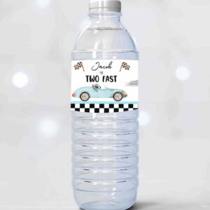 2 editable two fast water bottle labels race car birthday party decor racing birthday boy 2 curious download printable template corjl 0424 1