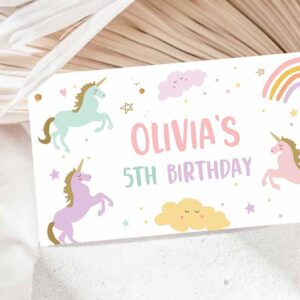 2 editable unicorn birthday party gable box favor label magical unicorn gift box labels girl pink pastel unicorn download printable corjl 0426 1