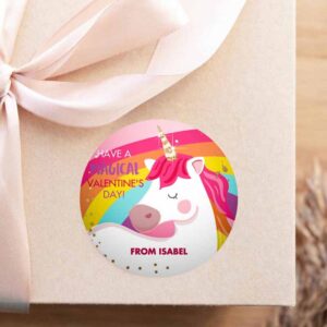 2 editable valentine unicorn stickers valentine tags for kids magical valentines day school class personalized digital printable 0323 0370 1