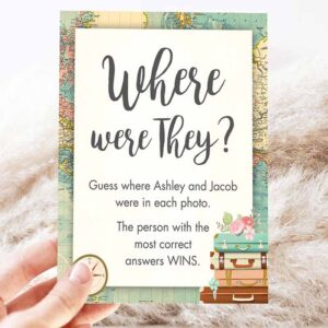 2 editable where were they bridal shower game wedding shower activity travel adventure bride and groom world map 1