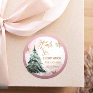 2 editable winter tree thank you tag winter onederland girl christmas thank you snow much baby shower pink gold gift corjl printable 0363 1