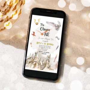 2 editable wizard birthday evite magical birthday invite the chosen one boy school wizardry download phone digital template digital corjl 0440 1