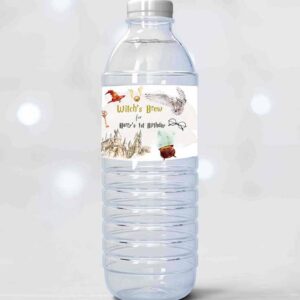 2 editable wizard water bottle labels wizard baby shower wizard magical bundle on the way wizardry school neutral download template corjl 0440 1