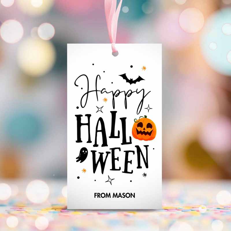 2 editable happy halloween gift tags trick or treat favor tags ghost halloween treat tag personalized download printable template corjl 0261 1