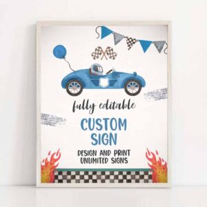 2 fully editable race car custom sign two fast 2nd birthday party sign race car 2nd birthday growing up two fast party instant download db5 1